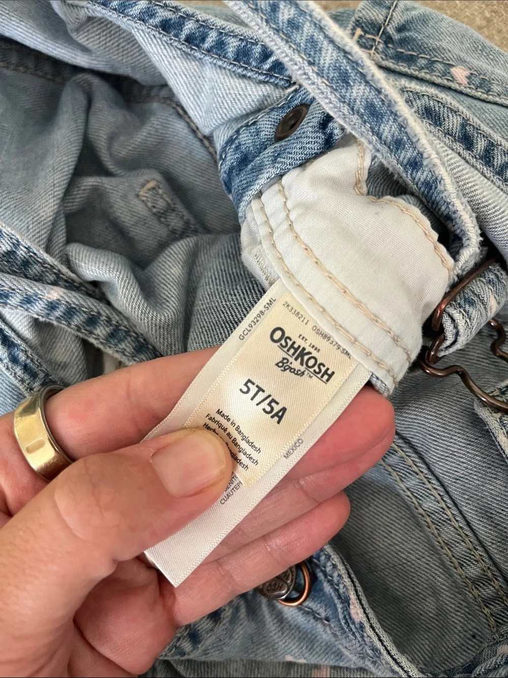 💙5 for $10💙 OshKosh B'gosh Light Blue Denim Heart-Print Girls Overalls 5t